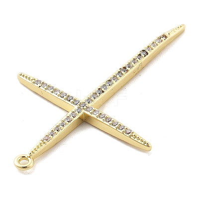 Brass Micro Pave Clear Cubic Zirconia Pendants KK-L228-01G-03-1