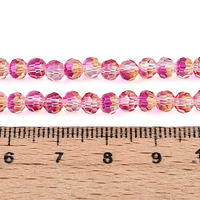 Baking Paint Transparent Glass Beads Strands DGLA-A035-T4mm-A12-1