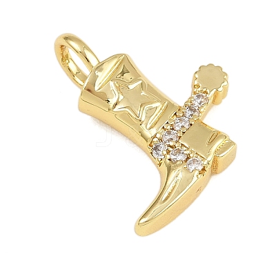 Brass Micro Pave Cubic Zirconia Pendants KK-I352-35G-1
