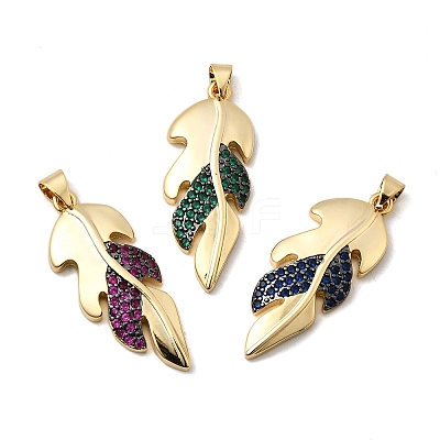 Brass Micro Pave Cubic Zirconia Pendants KK-I360-005G-1