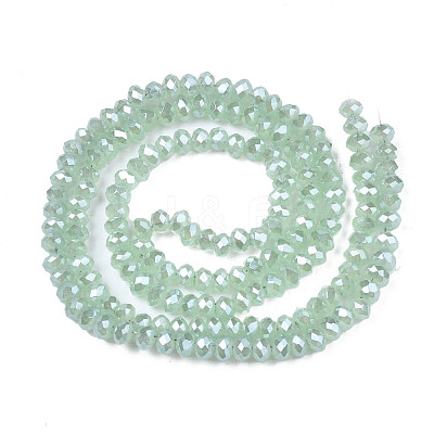 Electroplate Imitation Jade Glass Beads Strands EGLA-J025-F07-1