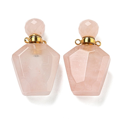 Faceted Natural Rose Quartz Pendants G-A225-01A-G-1