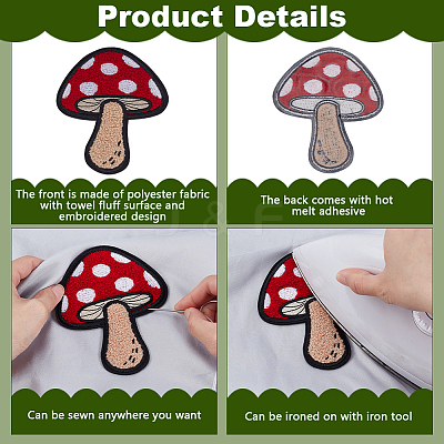 2Pcs Polyester Towel Embroidery Cloth Iron on Patches PATC-FG0002-46B-1