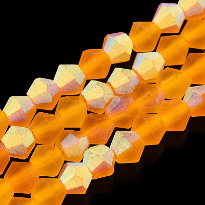 Imitate Austrian Crystal Bicone Frosted Glass Beads Strands EGLA-A039-T3mm-MB23-1