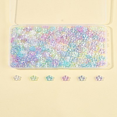 97.2G 6 Colors Transaparent Acrylic Beads PACR-FS0001-07-1