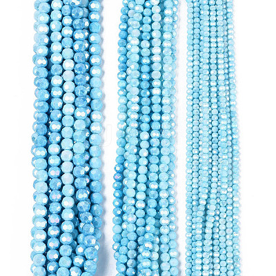 Anti-Tarnish Electroplate Glass Beads Strands EGLA-ZX010-8mm-15-1