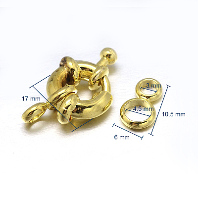 Brass Spring Ring Clasps KK-L082E-01G-1