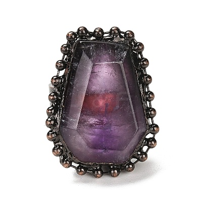 Natural Amethyst Open Cuff Ring RJEW-M166-03R-B-1