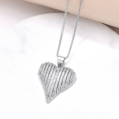 Brass Micro Pave Cubic Zirconia Pendant Necklaces PW-WG10C28-03-1