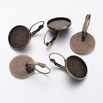 Brass Leverback Earring Findings KK-G035-AB-1