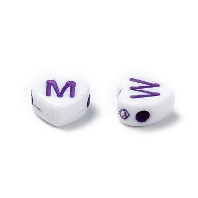 Opaque Acrylic Heart Beads SACR-Q100-M031-1