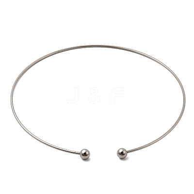 202 Stainless Steel Wire Choker Necklace NJEW-H011-05P-1