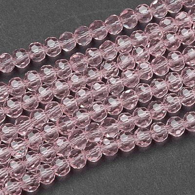 Faceted(32 Facets) Round Glass Beads Strands X-EGLA-J042-4mm-19-1