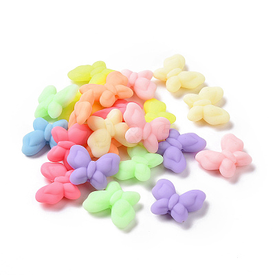 Rubberized Style Acrylic Beads SACR-P018-01M-1
