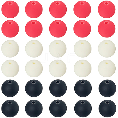 Rubberized Style Imitated Silicone Acrylic Beads MACR-PA0001-06B-05-1