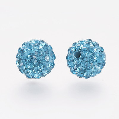 Polymer Clay Rhinestone Beads X-RB-K050-8mm-C24-1