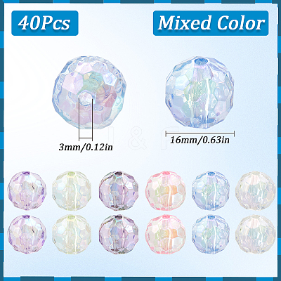 40Pcs Transparent Acrylic Beads MACR-SC0001-54-1