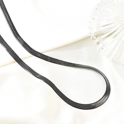 5MM 304 Stainless Steel Flat Snake Chain Necklaces for Women Men NJEW-Z115-05EB-1