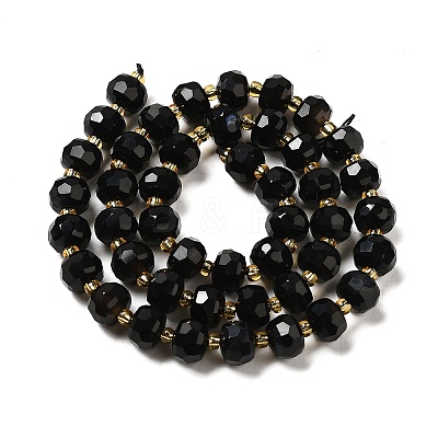 Natural Black Onyx(Dyed & Heated) Beads Strands G-P508-A03-01-1