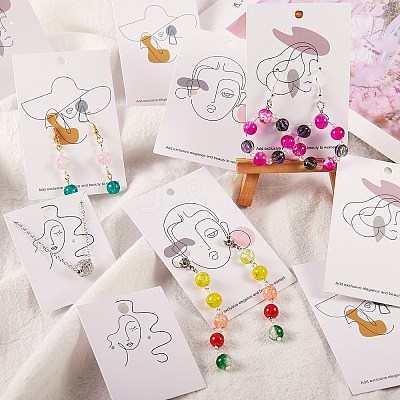 100Pcs 5 Style Cardboard Jewelry Display Cards CDIS-SZ0001-20-1