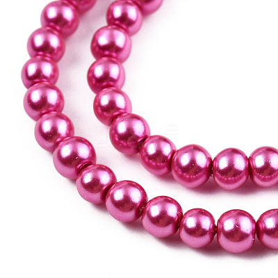 Baking Paint Pearlized Glass Pearl Round Bead Strands HY-Q003-6mm-10-1