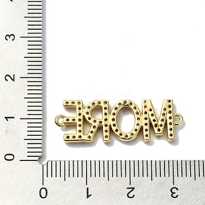 Rack Plating Brass Micro Pave Clear Cubic Zirconia Word MORE Links KK-M282-45G-1
