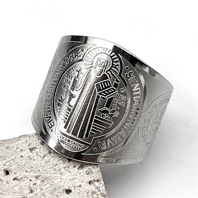 201 Stainless Steel Cuff Rings RJEW-F190-01P-1