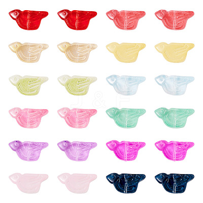 72Pcs 12 Colors Transparent Glass Beads DGLA-TA0001-53-1