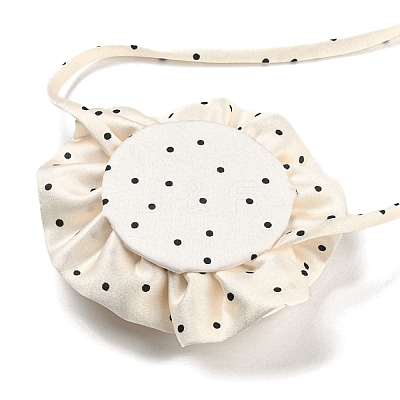 Polka Dot Pattern Fabric Rose Tie Choker Necklaces for Women LS-NJEW-Z022-01A-1