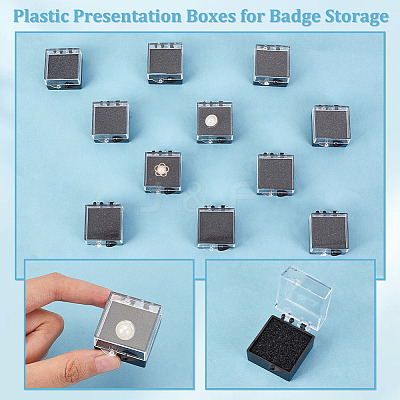 Plastic Presentation Boxes for Badge Storage & Display LS-AJEW-WH0502-09-1