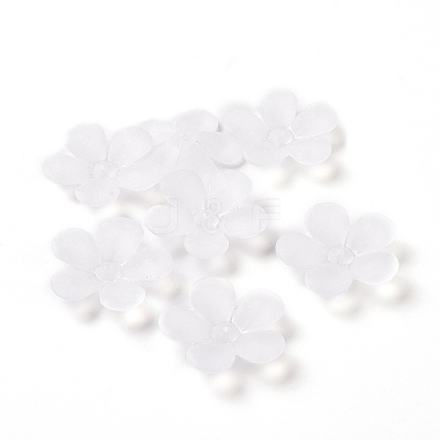5-Petal Transparent Acrylic Bead Caps OACR-A017-12-1