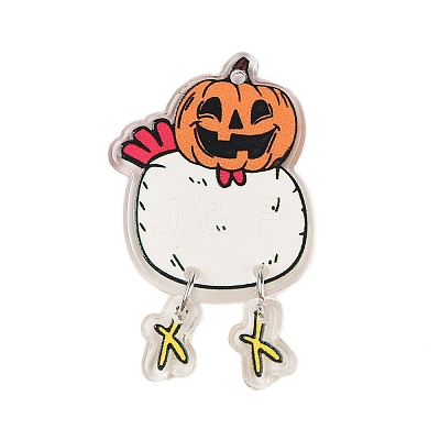 Halloween Theme Opaque Printed Acrylic Pendants SACR-S034-12A-1