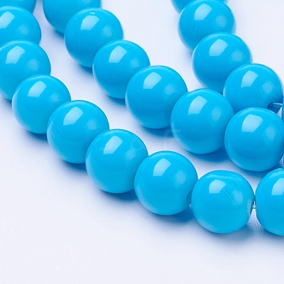 Painted Glass Bead Strands X-DGLA-S071-8mm-12-1