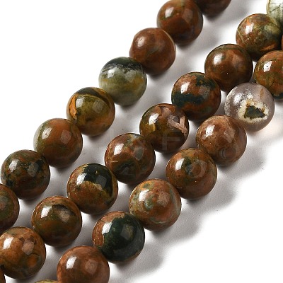 Natural Rhyolite Jasper Bead Strands G-G684-01-8mm-1
