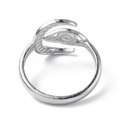 Tarnish Resistant 304 Stainless Steel Open Cuff Ring Finding X-RJEW-C046-05P-1