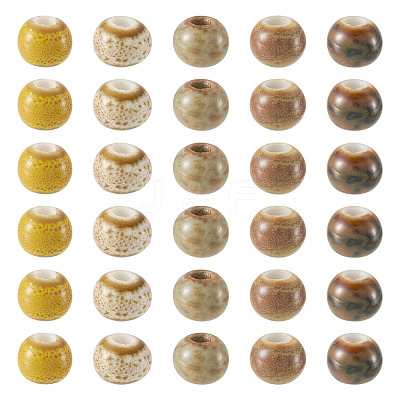 50Pcs 5 Colors Handmade Porcelain Beads PORC-TADJ0001-06B-1
