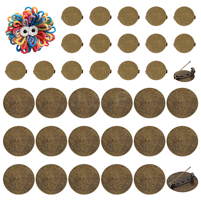 60Pcs 2 Styles Iron Brooch Base Settings FIND-NB0007-19-1