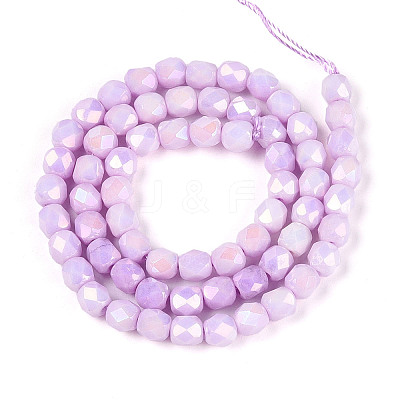 Anti-Tarnish Electroplate Glass Beads Strands GLAA-N057-6mm-04-1