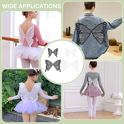 12Pcs 4 Styles Polyester Butterfly Wings FIND-FG0005-18-1