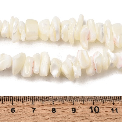 Natural White Mother of Pearl Shell Chip Bead Strands X-G-M205-63-1