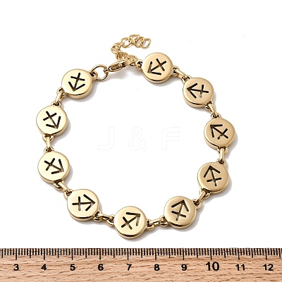12 Constellations 304 Stainless Steel Link Chain Bracelets BJEW-I239-01G-07-1