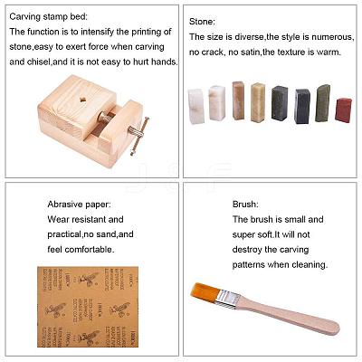 Chinese Seal Stamp Cutting and Stone Seal Carving Hand Tools Set TOOL-WH0029-03-1