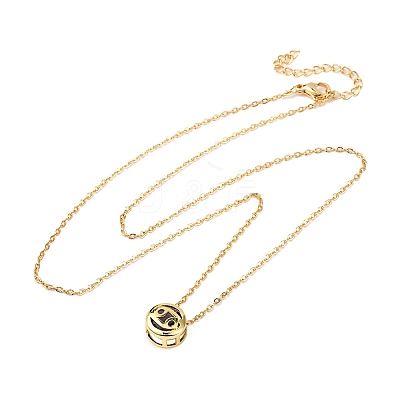 Brass Pave Cubic Zirconia Birth Stone Constellation Pendant Cable Chain Necklaces NJEW-D334-01G-12-1