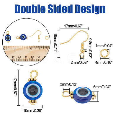 DIY Blue Evil Eye Earring Making Kit DIY-AR0002-85-1