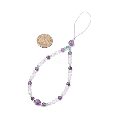 Natural Amethyst Mobile Straps HJEW-JM03413-01-1