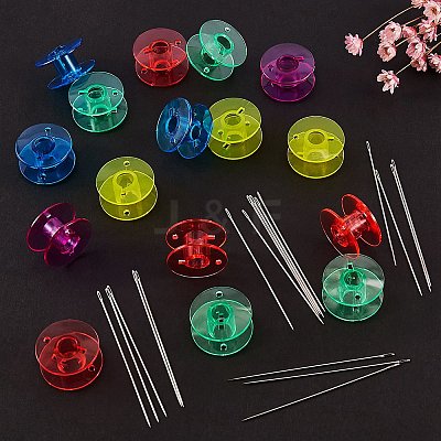 2 Boxes 25 Compartments Polypropylene(PP) Plastic Sewing Machine Bobbins with Storage Case CON-SZ0001-17-1
