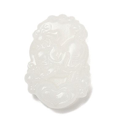 Natural White Jade Carved Pendants G-S384-01L-1