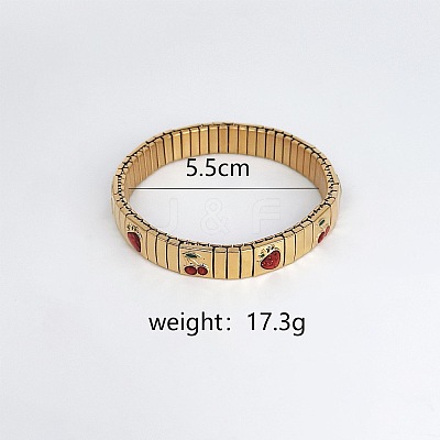 304 Stainless Steel Enamel Stretch Bracelets for Women FS-WG7EEC2-06-1