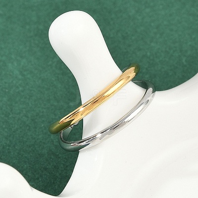 304 Stainless Steel Adjustable Open Cuff Rings for Women RJEW-K301-05GP-1