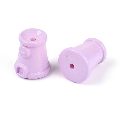 Spray Painting Opaque Acrylic Beads MACR-K357-10B-02-1